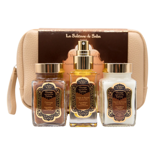 Набір для тіла Аюрведа La Sultane de Saba Coffret Voyage sur la Route des Epices Ayurvedique Amber Vanilla Patchouli Body Gift Set