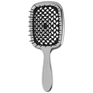 Гребінець Janeke SUPER BRUSH срібний з чорним