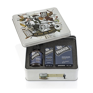 Набір догляду за бородою Proraso Metal Box Beard Care - Azur Lime