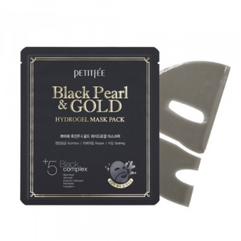 Гідрогелева маска для обличчя ПЕРЛИ/ЗОЛОТО Black Pearl & Gold Hydrogel Mask Pack, 1 шт