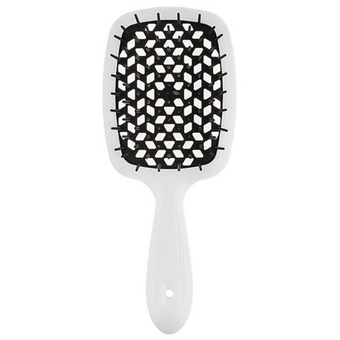 Гребінець Janeke SUPER BRUSH білий з чорним